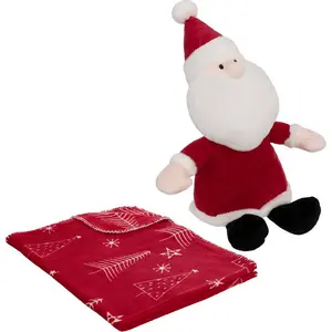 Plaid + plüschtier weihnachtsmann - Atmosphera créateur d'intérieur