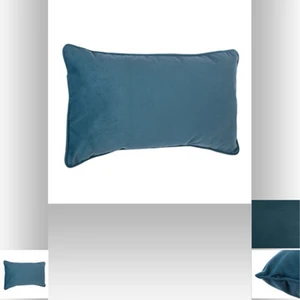 Atmosphera Kissen - Lilou blaues Zierkissen für Sofa, Wohnzimmer & Bett, 30 x 50 cm, dekoratives Wohnaccessoire günstig