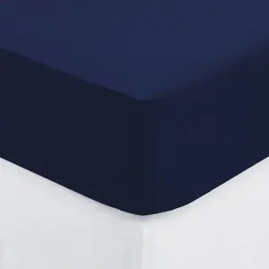 Atmosphera Spannbettlaken Dunkelblau 140x190 cm für Einzelbett - Hochw... günstig