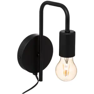 Atmosphera Wandleuchte Keli für innen: Schwarzes Metall Design, 12 cm Durchmesser, moderne Wandbeleuchtung günstig