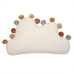 Atmosphera Kissen Wolke mit Pompons 30x50 cm Gemütliches Zierkissen fü... günstig