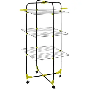 5five Simply Smart Klappbarer Wäscheständer Mojave Turm, Stahl, PP-Kunststoff, Schwarz, 30 Meter, 186172 günstig