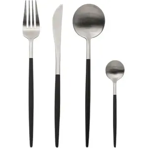 Secret de Gourmet Besteckset 24-teilig aus Edelstahl in Schwarz und Si... günstig