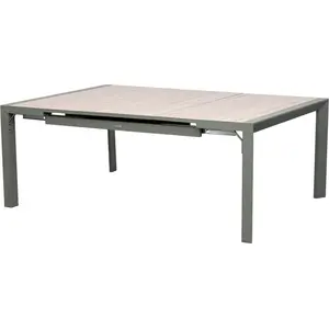 Hesperide Gartentisch quadratisch 10 Plätze Evasion ausziehbar beige Leinen Lorbeerblatt günstig