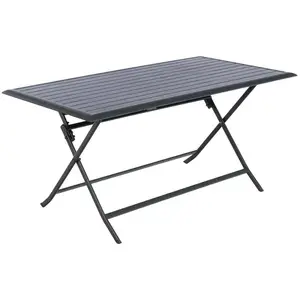 Hesperide Rechteckiger klappbarer gartentisch "azua" 6-sitzer graphit aus aluminium - Hespéride günstig