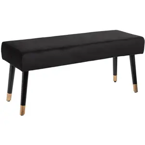 Atmosphera, Sitzbank, awa do salonu, przedpokoju, welurowe siedzisko, mi kka pufa salonowa, kolor czarny (115 cm) günstig