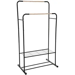 5Five, Garderobe + Kleiderstange, Kleiderständer aus Metall - Schwarz - 80 x 50 x 150 cm günstig