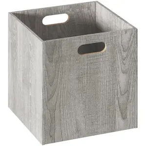 Heller Schrankkorb aus Holz groß Five® - Grau günstig