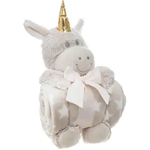 Baby Maskottchen SILBER mit Decke, 2 in 1, grau - Atmosphera günstig