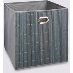 5five Aufbewahrungskorb für Haushalt: Grauer Bambuskorb zur Aufbewahrung, 31 x 31 cm ideal für die Heimorganisation günstig