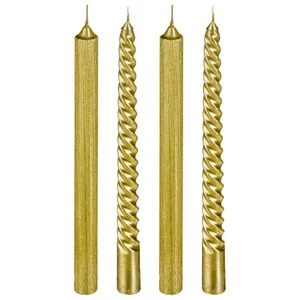 AC-Déco Kostüm 4 goldene Glitzer-Stabkerzen 25 cm gedreht günstig