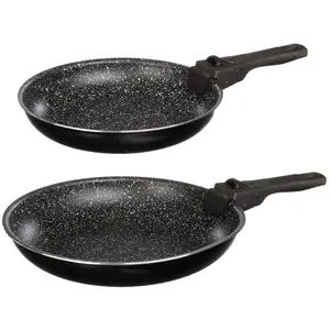 JJA Küche Bratpfanne, Aluminium, Ø 24, 28 cm, Antihaftbeschichtung, 2 ...