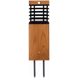 Les Jardins LED-Solarwegeleuchte Tekura, teak/grau, Spieß