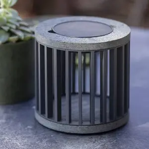 Les Jardins LED-Solartischleuchte Halo, grau, Alu/Granit