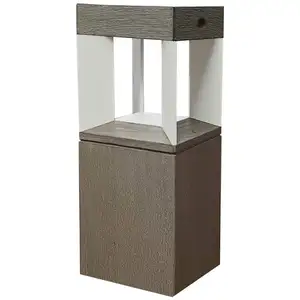 LED-Solar-Sockelleuchte Teckalu Sensor teak/weiß