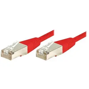 Exertis Connect Patchkabel F/UTP, CAT.6, rot, 10,0 m Patchkabel mit besonders schmalem Knickschutz (F/UTP, CAT6, 10 m), Netzwerkkabel