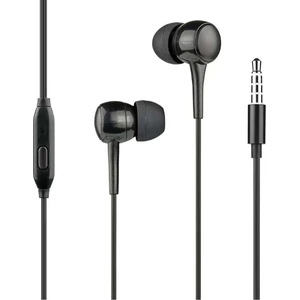 WOW, In-Ear Kabelkopfhörer 1,2m mit Mikrofon & 3.5mm Klinke, Schwarz