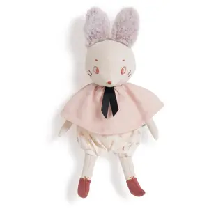 Brume Kuscheltier 28 cm, rosa mit Blumenmuster, flauschigen Ohren und ...