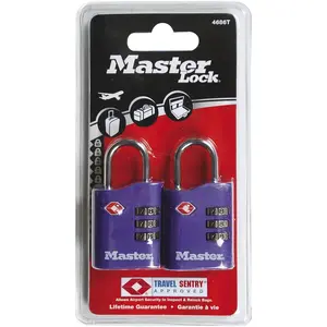 Master Lock, Vorhängeschloss, 30 mm breites TSA-Gepckschloss aus Zink mit individuell einstellbarer Zahlenkombination, verschieden günstig