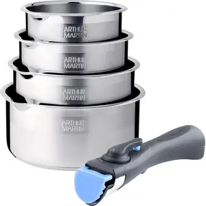 Edelstahl-Kochgeschirr-Set, 5-teilig, mit abnehmbarem Griff, Arthur Ma...