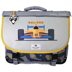 Schulranzen Kind Pol Fox Race Gris 38x14x32 cm