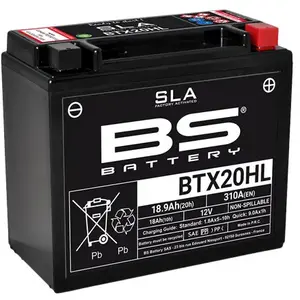 Motorradbatterie werksseitig aktiviert BS Battery BTX20HL Schwarz TU