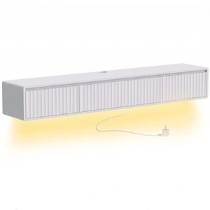 HOMCOM Schwebendes Wand-TV-Board 160 cm mit LED-Beleuchtung und Steckd... günstig