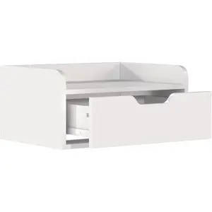 HOMCOM 2er-Set Wand-Nachttische hängende Nachttische mit Schublade und Ablage Holzoptik, Maße 40L x 30l x 19,5H cm, Weiß Aosom günstig