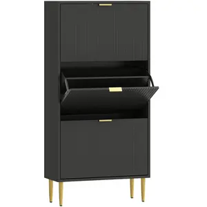 HOMCOM Schuhschrank 18 Paar, schmaler moderner Schuhschrank mit 3 Klap... günstig
