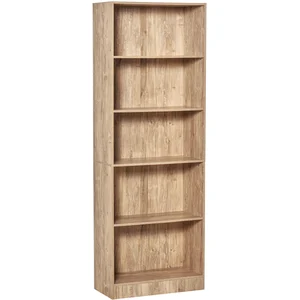 HOMCOM Bücherregal, 5-stufiges Aufbewahrungsregal mit verstellbaren Böden, Aufbewahrungsmöbel für Wohnzimmer, Büro, Schlafzimmer, 63 x 29,2 x 176 cm, natürliche Holzoptik Aosom günstig