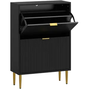 HOMCOM Schuhschrank 12 Paar, schmaler moderner Schuhschrank mit 2 klap... günstig