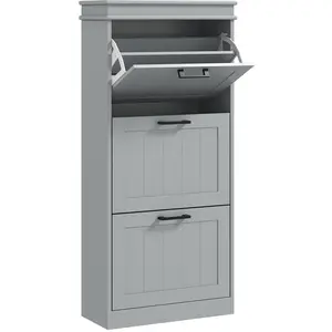 HOMCOM Schuhschrank 15 Paar, schmaler moderner Schuhschrank mit 3 Klap... günstig