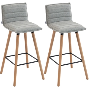 HOMCOM 2er-Set Barhocker, Barstühle, gepolsterte Sitzfläche 76,5H cm, ... günstig