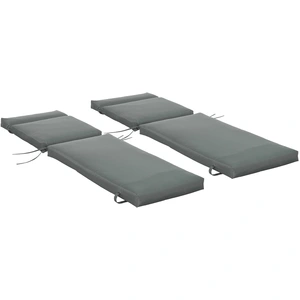Outsunny 2er Set Auflage für Sonnenliege, Flammhemmend Liegenauflage mit Bänder für Gartenliege 8cm dick Polsterauflage Liegestuhl Kissen für Gartenmöbel, Auflagen für Deckchair 196x55x8 cm Dunkelgrau   Aosom günstig