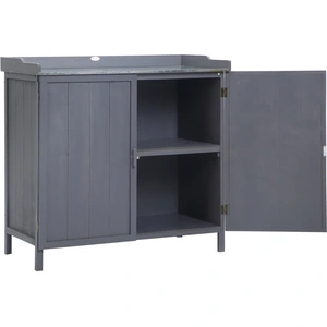Outsunny Freistehender Gartenschrank-Pflanztisch-Kombination Doppeltür... günstig