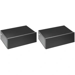 HOMCOM Set mit 2 Wand-Nachttischen - Set mit 2 Nachttischen - Schublade, Regal - Schwarze Spanplatten Aosom günstig