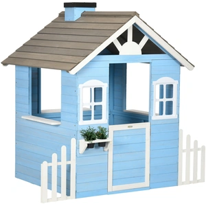 Outsunny Spielhaus für Kinder im Freien Spielhaus aus Holz mit Tür und... günstig
