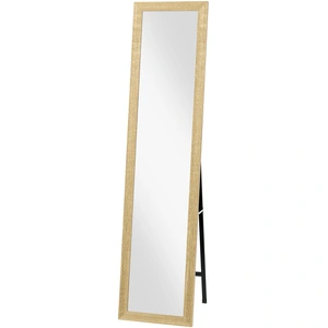HOMCOM Rechteckiger Standspiegel zum Aufhängen oder Aufstellen mit Holzrahmen für Wohnzimmer Schlafzimmer 37 x 157 cm Hellbraun Aosom günstig