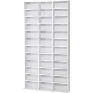 HOMCOM CD/DVD Regal Aufbewahrung für 1116 CDs 36 höhenverstellbare Fächer 195 x 102 x 23,5 cm Weiß Aosom günstig