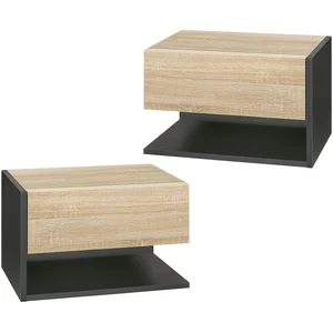 HOMCOM Set von 2 Wandnachttischen - Set von 2 Nachttischen - Schublade... günstig