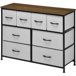 HOMCOM Kommode 8 Schubladen Schrank Schublade Stoff Faltbar - Schwarz Stahlstruktur - 100 x 30 x 78 cm   Aosom günstig