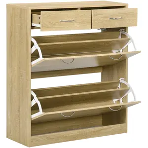 HOMCOM Schuhschrank Schuhablage - 2 Schubladen und 2 klappbare Türen m... günstig