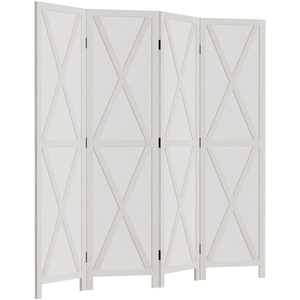 HOMCOM Innenraum-Paravent 4 Paneele 182L x 170H cm Landhausstil Chic -... günstig