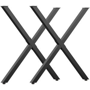 HOMCOM Set mit 2 Tischbeinen aus X-förmigem Stahl - 70L x 8B x 72H cm ... günstig