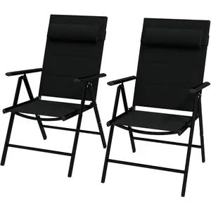 Outsunny Set mit 2 klappbaren Gartensesseln Gartensessel mit Kopfstütz... günstig