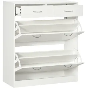 HOMCOM Schuhschrank Schuhablage - 2 Schubladen und 2 klappbare Türen m... günstig