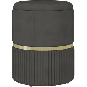 HOMCOM Pouf Fußhocker, Aufbewahrungshocker, aus Cord-Velours, modernes Design, 36 x 36 x 44 cm, für Wohnzimmer, Schlafzimmer, Grau   Aosom günstig