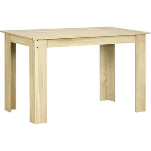 HOMCOM Rechteckiger Esstisch für 4 bis 6 Personen, Küchentisch, 120 x 69 x 75 cm, modernes Design, stabilere Dreiecksbeine, Eiche günstig