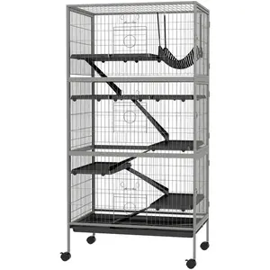 Pawhut Käfig für Nagetiere multifunktional 4 Ebenen 3 Rampen 4 Türen M... günstig