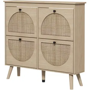HOMCOM Schuhschrank Schuhregal 4 abklappbare Türen 20 Paare mit verste... günstig